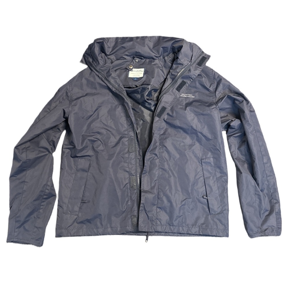 MOUNTAIN WAREHOUSE men's navy lightweight rain jacket w/tuck away hood, S.